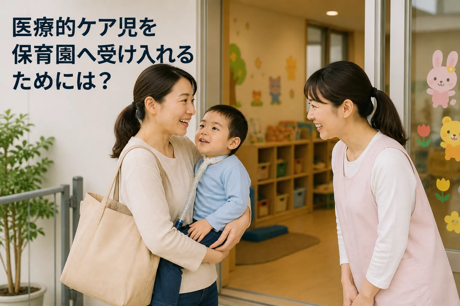医療的ケア児を保育園へ受け入れるための体制や喀痰吸引等について