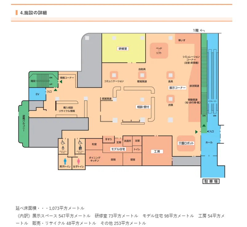 なごや福祉用具プラザのフロアマップ