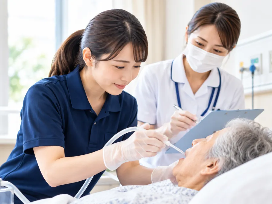 看護師の立ち会いのもとで行う実地研修